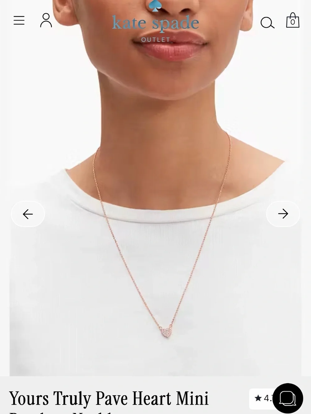 NWT kate spade Yours Truly Pave Heart Mini Pendant Necklace ORG RETAIL $69❤️